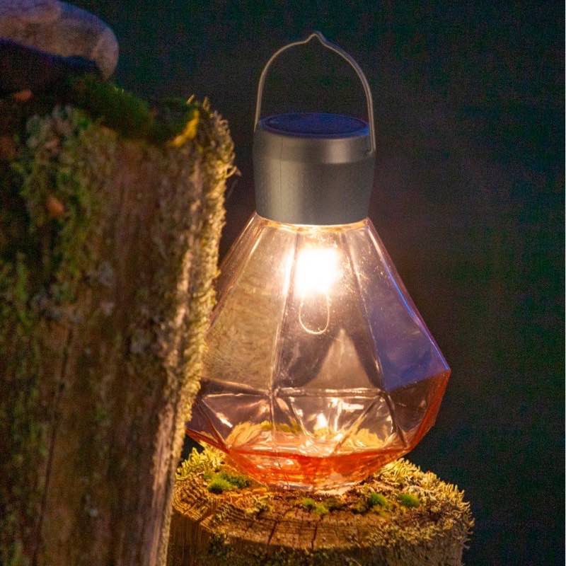 Gem Glass Solar Light - Rose